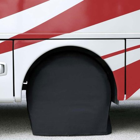 SUPERIOR ELECTRIC RV Trailer Black Vinyl Tire Cover Pair for Size 27 Inch- 29 Inch  (Set of 2) RVA1607